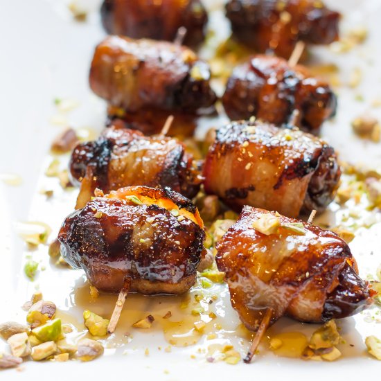 Bacon-Wrapped Dates with Maple