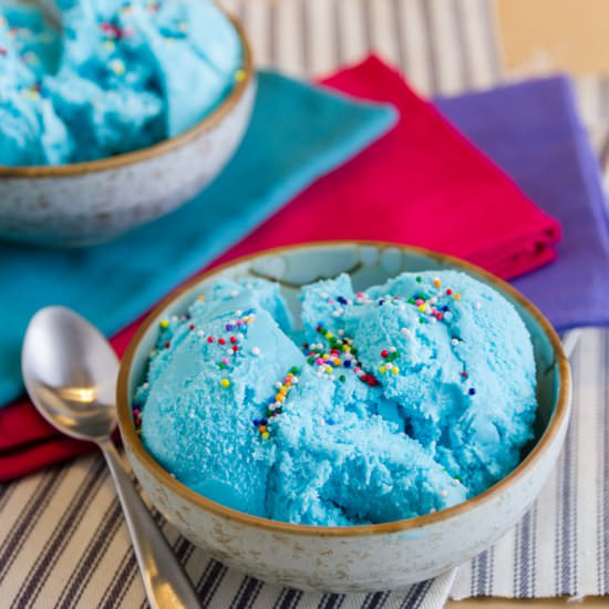 No Cook Blue Vanilla Ice Cream