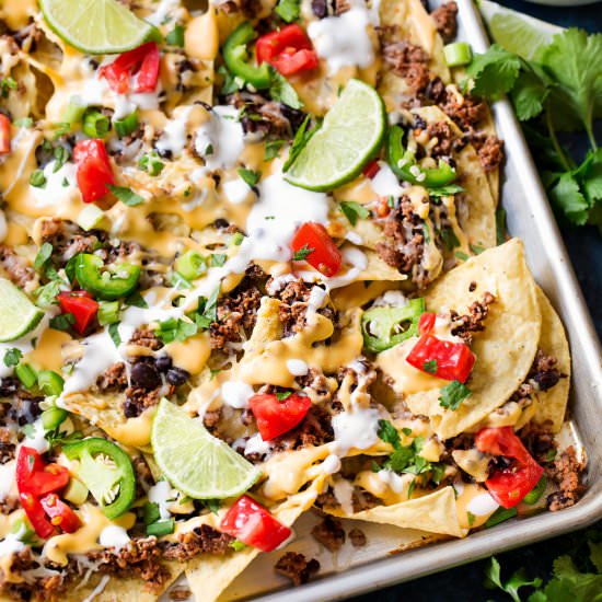 Sheet Pan Beef and Black Bean Nacho