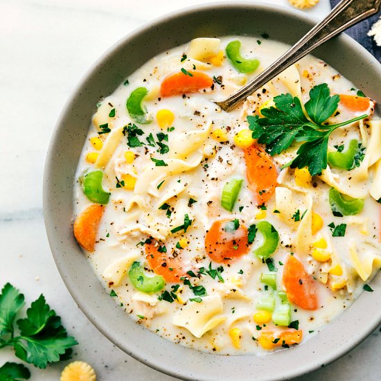 Crockpot Creamy Chicken Noodle