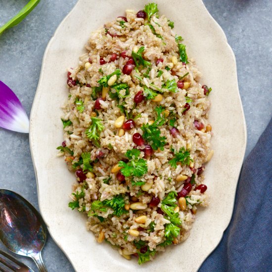 Quinoa, Pomegranate & Pignoli Salad