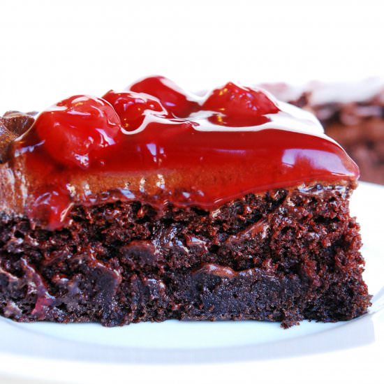 Vegan Double Cherry Chocolate Cake