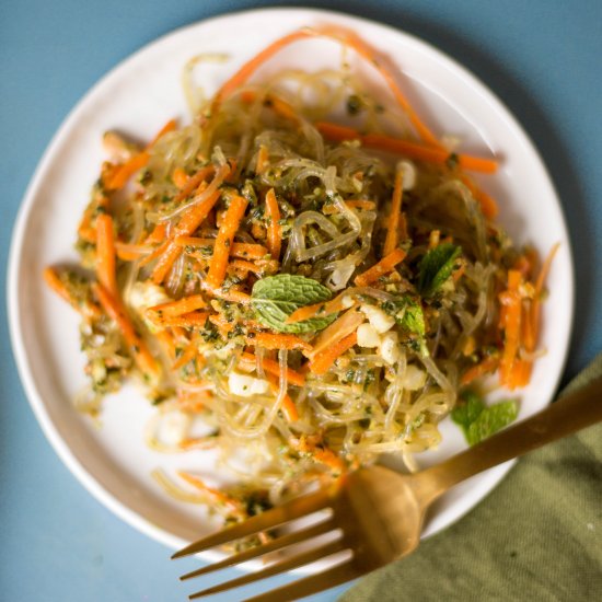 Mint Pesto Over Kelp Noodles