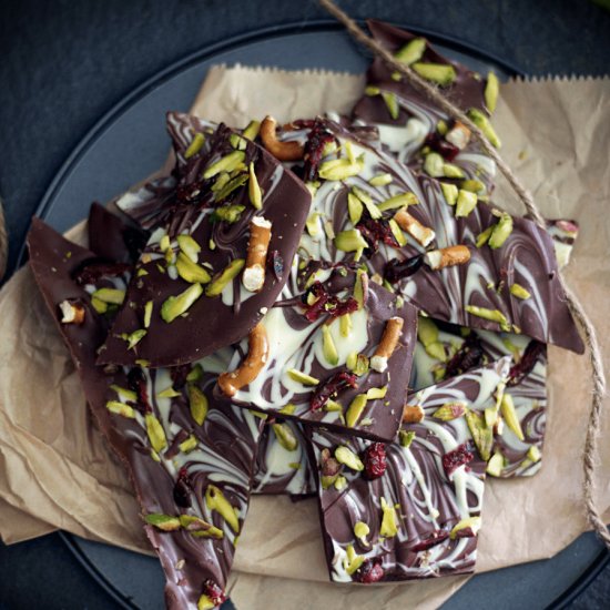 Pistachio Pretzel Chocolate Barks