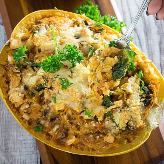 Easy Italian Spaghetti Squash Boats