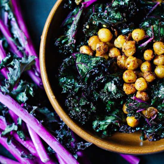 Roasted Chickpea Kale Salad