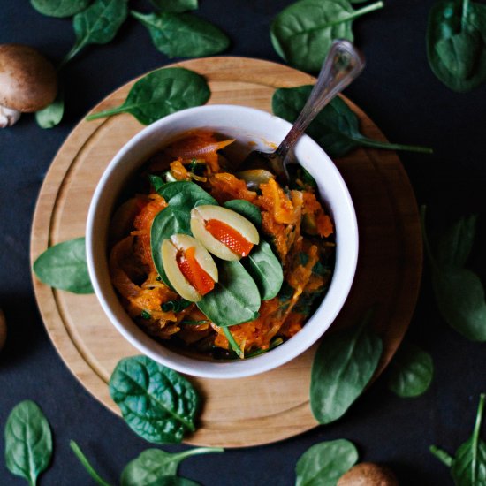 Skillet Spaghetti Squash Pasta