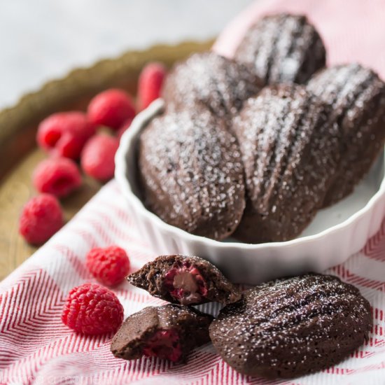 Chocolate Raspberry Madeleines