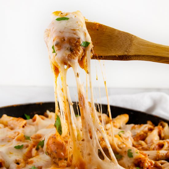 Cheesy Chicken Ziti Skillet