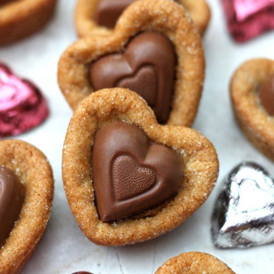 Heart Peanut Butter Blossom Cookies