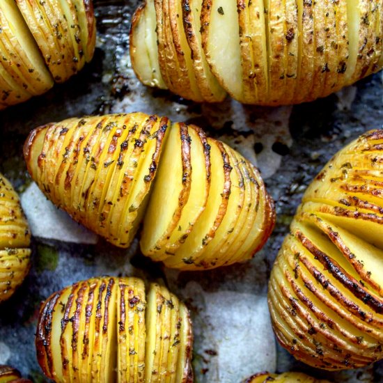 Garlic Loaded Hasselback Potatoes