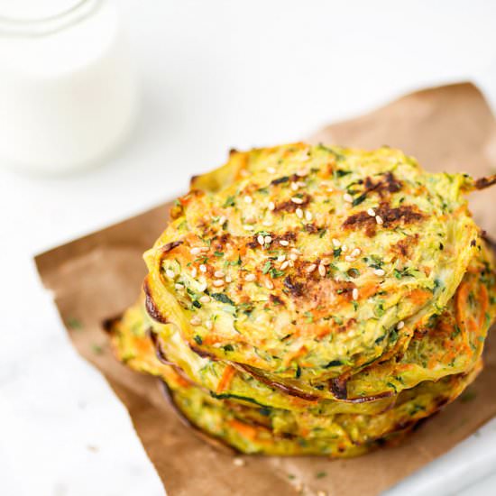 Baked Zucchini and Carrot Pancakes