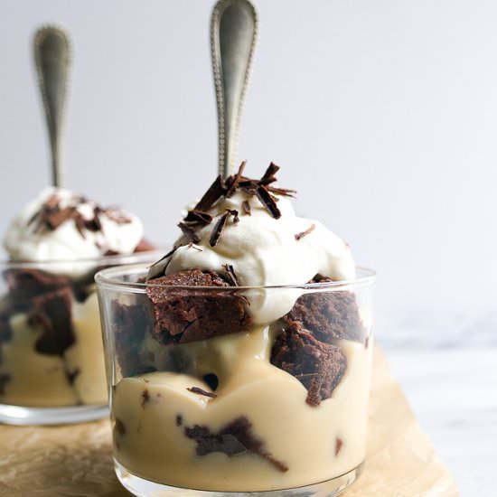 Irish Cream Brownie Trifles