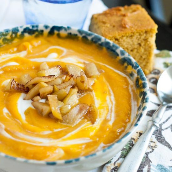 Roasted Butternut Squash and Apple Soup