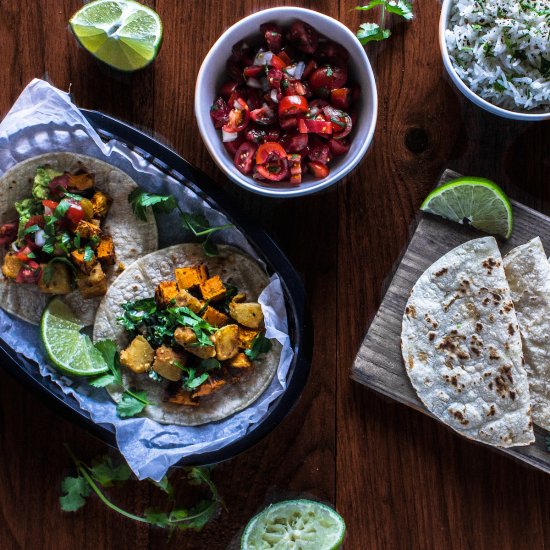 Vegan Potato and Sweet Potato Tacos