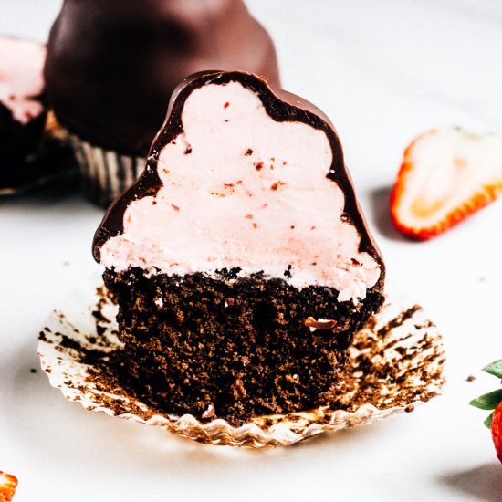 Chocolate Strawberry Cupcakes