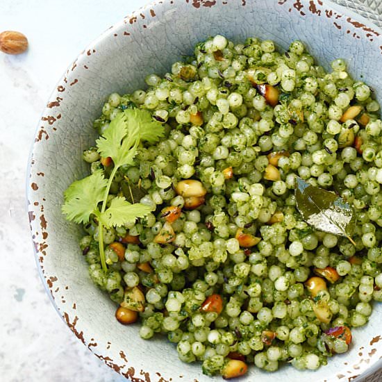 Sabudana khichdi in green masala