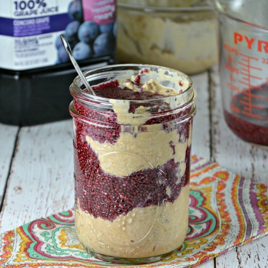 Peanut Butter & Jelly Overnight Oat