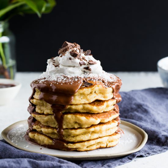 Vegan Chocolate Coconut Pancakes