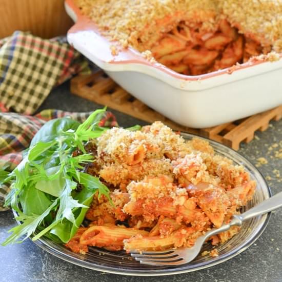 Garlicky Tomato Pasta Bake