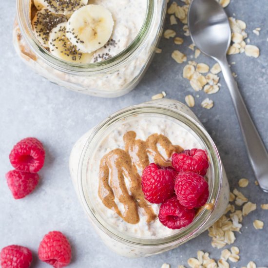 Chia Almond Butter Overnight Oats