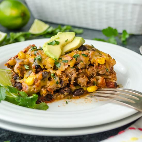 Mexican Turkey Tortilla Casserole