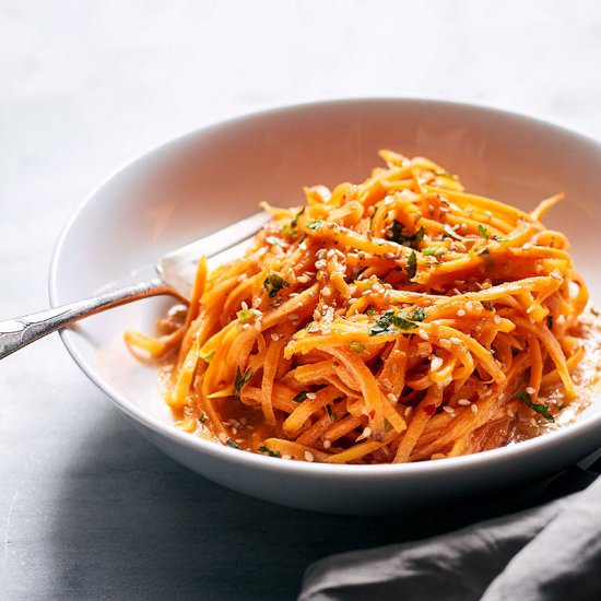 Sweet Potato Noodles & Garlic Sauce