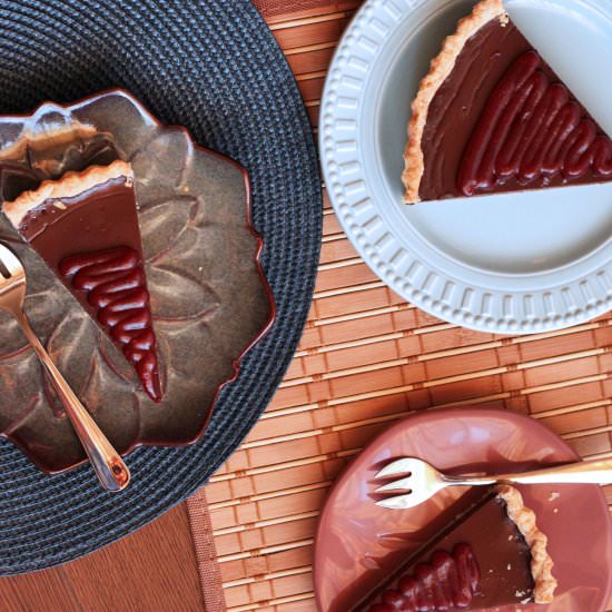 Chocolate Silk Tart with Raspberry