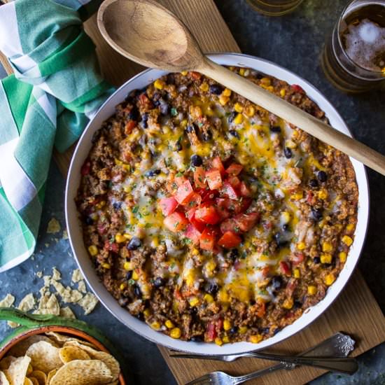 Beef & Quinoa Enchilada Skillet