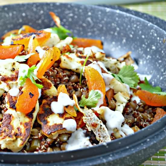 Warm Lentils & Halloumi Salad