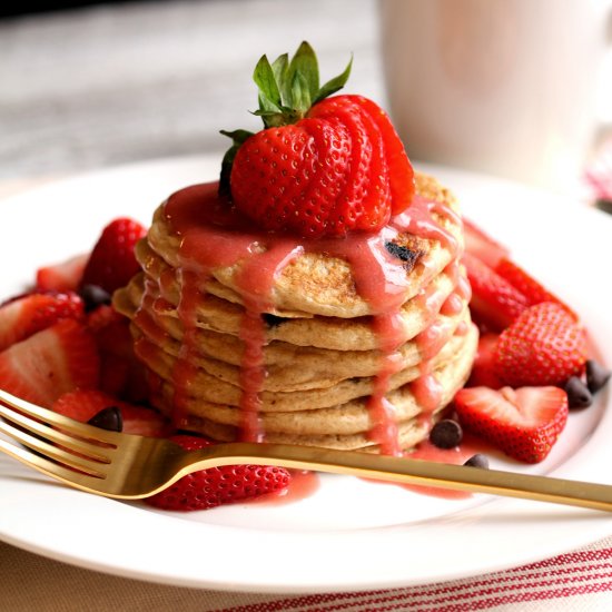 Fluffy Chocolate Chip Pancakes