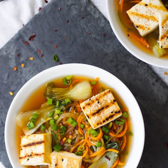 Vegetable Noodle Soup with Tofu