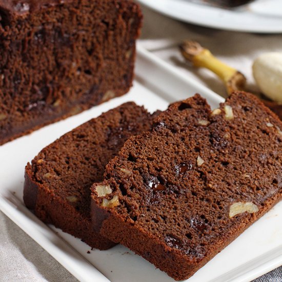 Vegan Double Chocolate Banana Bread