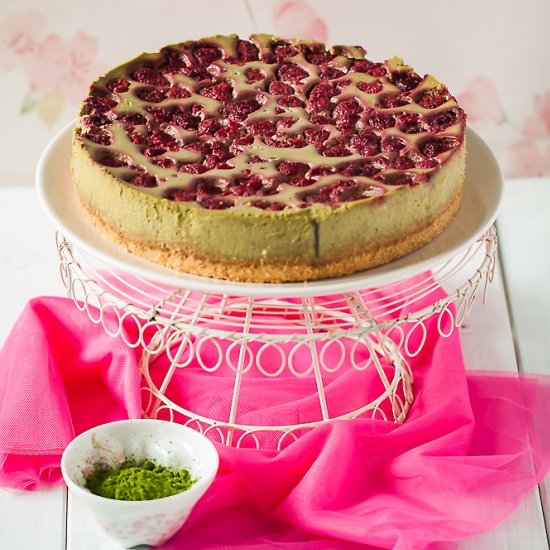 Matcha Raspberry Cheesecake