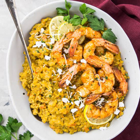 Red Pepper Baked Risotto & Shrimp