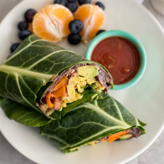 Collard Wrap Breakfast Burritos