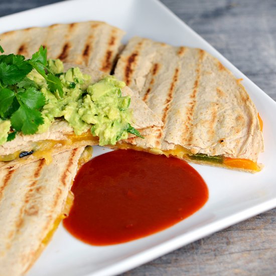 Vegetable Fajita Quesadillas