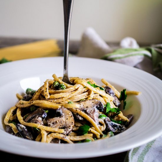 Creamy Mushroom Linguine