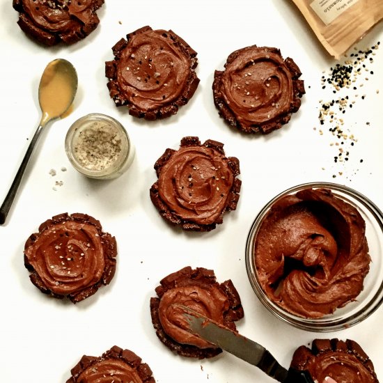 Chocolate Tahini Frosting Cookies