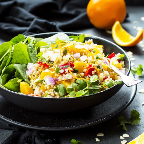 Quinoa Salad with Oranges & Spinach