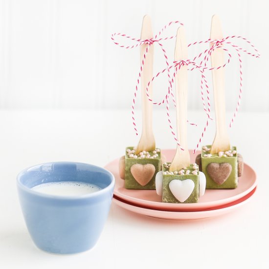 Matcha Hot Chocolate Spoons