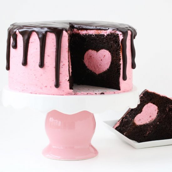 Cheesecake Heart Surprise Cake