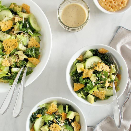 Caesar Salad with Parmesan Croutons