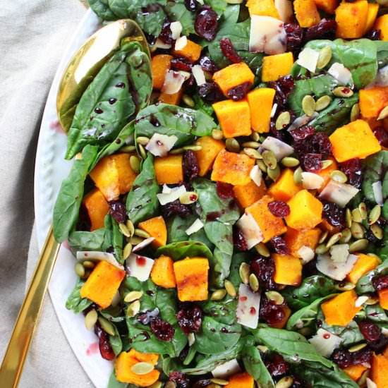 Butternut Squash and Spinach Salad