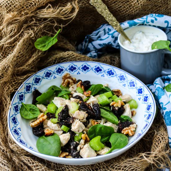 Chicken Celery Prune Walnut Salad