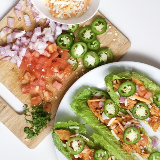 Buffalo Chicken Lettuce Tacos