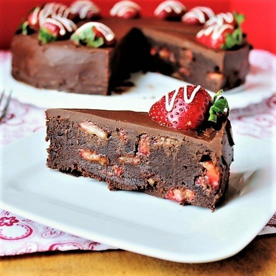 Chocolate Strawberry Truffle Cake