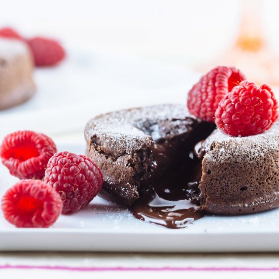 Dark Chocolate Sea Salt Lava Cakes