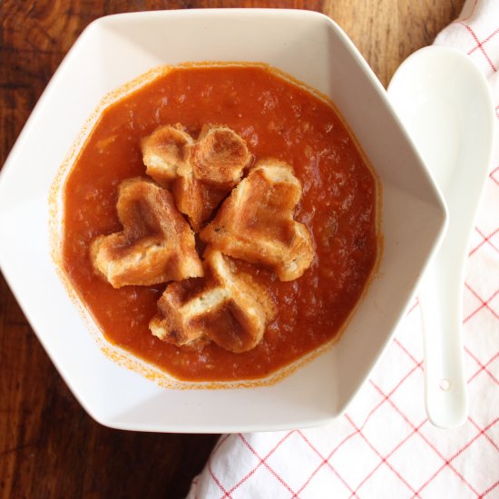 Tomato Soup and Cheese Waffles