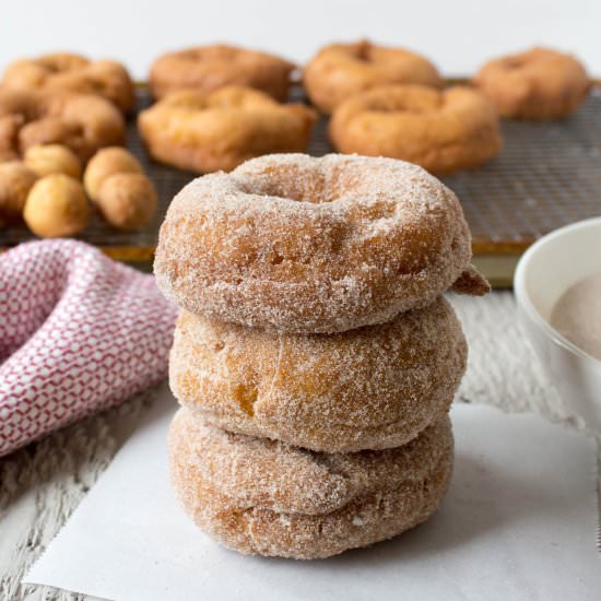 Cinnamon Sugar Cake Doughnuts